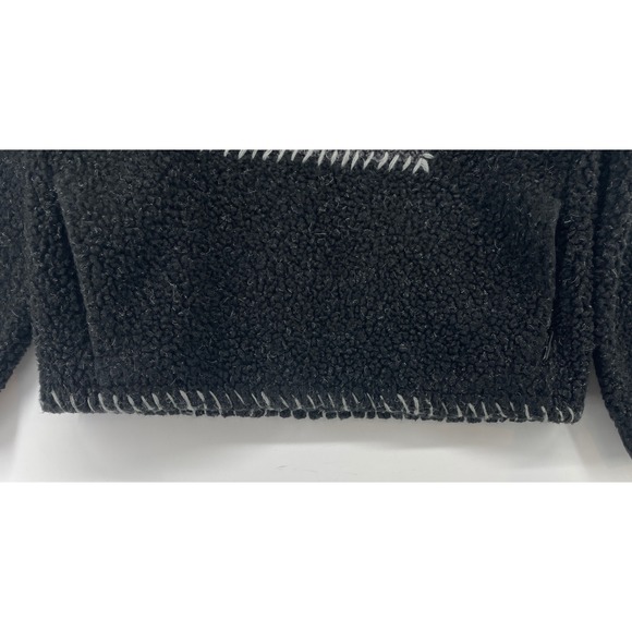 Woolrich Fleece Sweater Women M Gray Chunky Quarter 1/4 Zip Snowflake Pullover - Picture 5 of 15